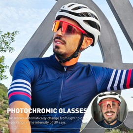 SCVCN Photochromic Cycling Glasses, UV400 Protection, TR90 Frame, Men Women Clear Sports Sunglasses for Cycling, Running, Baseball, mtb, Driving, mountain bike and other outdoor sports 005