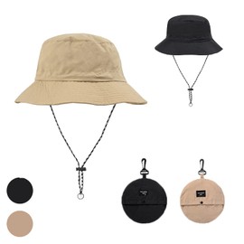 Women Bucket Hat Waterproof Fisherman hat can Store Bag Basin hat Quick-Drying Outdoor Hiking hat Men's Sunshade hat（Khaki）