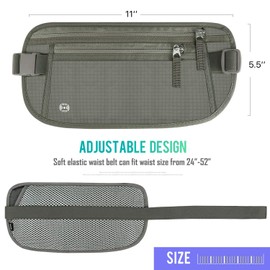 WALNEW Travel Money Belt for Women and Men - RFID Blocking Passport Holder Hidden Travel Wallet to Keep Cash, Credit Card, Passport, Cell Phone Safe