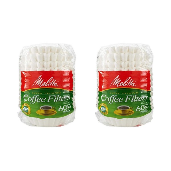 Melitta 600 Coffee, Basket, Pack of 1200, 1200 Filters, White
