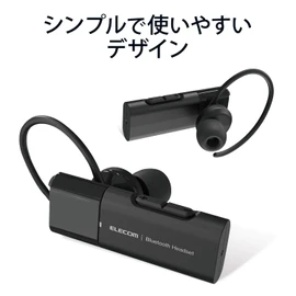 Elecom LBT-HSC10MPBK Bluetooth Handsfree Headset USB Type-C Charging Terminal for Calling Music with Large Call Button, 3DFit Ear Hooks, Black