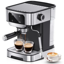 LERTIN Espresso Machine 20 Bar, Professional Espresso Maker with Power Milk Frother，Compact Espresso Coffee Machine With LED Touch Screen for Home Latte, Cappuccino, 61OZ Removable Water Tank 2025