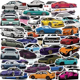 100 PCS JDM Car Stickers for Men, Sticker for Laptop Water Bottles Hydroflasks Computer Guitar Bumper, Vinyl Racing Sticker Cool Trendy Decals for Teens Adults Boys