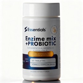 Enzime Mix  Probiotic  Essentials Innovation  Enzimas digestivas  Probioticos  60 Tabletas                                                            