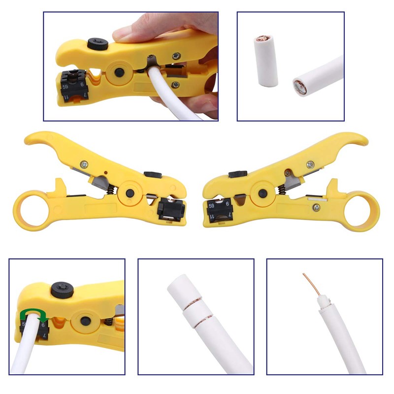 Delgada Coax Cable Crimper Kit,Compression Tool Coax Cable Crimper Set