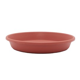 The HC Companies SLI08000E35C024LRDWK Classic Round Plastic Plant Saucer, 8", Clay