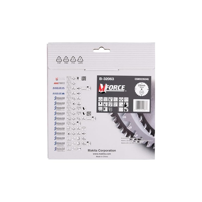 Aparoli Makita Mak-Force B-32063 Circular Saw Blade 235 mm for