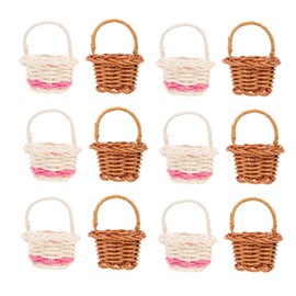 CAXUSD 12Pcs Miniature Woven Baskets for Party Favors Rustic Small Present Holders for Weddings Home Decor and Candy Containers Baskets