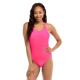 Body Glove Women's Standard Smoothies Mylene Solid One-Piece Swimsuit with Racer Back, Bubble Gum