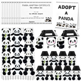 38 Pcs Adopt a Panda Party Favors Include 12 Mini Panda Stuffed Animals 12 Foldable Boxes 12 Adoption Cards 1 Adopt Sign 1 Fence for Jungle Party Supplies Pet Adoption Baby Shower Birthday Gifts