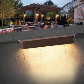 Laplusbelle LED Landscape Step Lights, 12V Low Voltage Outdoor Deck Lights, 4.5W Adjustable 2700K 3000K 4000K 5000K 6500K Hardscape Paver Lights, 7 in. Waterproof Retaining Wall Lights, 4-Pack