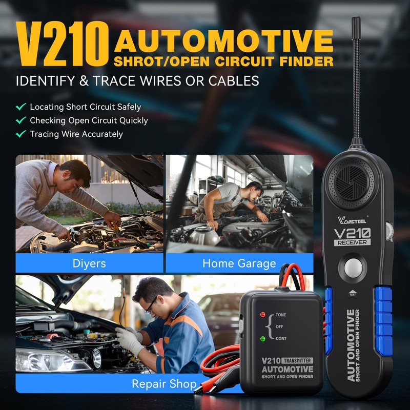 VDIAGTOOL V210 Wire Tracer Electrical Automotive Open & Short Finder