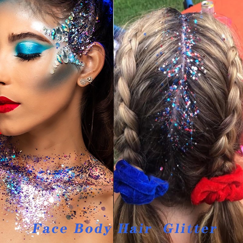 Red White and Blue Body Glitter - 4th of July