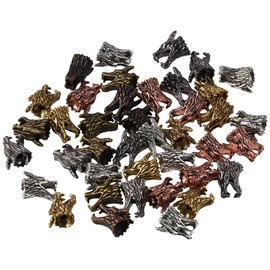 40pcs Alloy Dragon Head Beads Slide Beads Mix Color Connector Beads Spacers for DIY Jewelry Making Bracelet Earrings Necklace