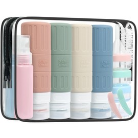 BREENHILL 16 Pack Travel Bottles Set for Toiletries, 100ml Leak Proof Travel Size Containers Refillable Cosmetic Kits for Cream,Shampoo, Lotion & Body Wash Accessories
