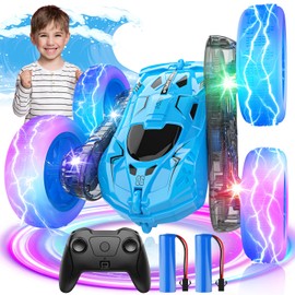 Remote Control Car,Rc Cars Bright Lights, One-Click Demonstration, All-Terrain Tires, 360°Flip RC Car, Suitable for Boys and Girls Toys Gifts(Blue)