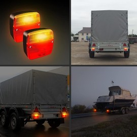 TEOV Rear Lights Trailer 2 x Trailer Lighting 4 Function 12 V Waterproof Car