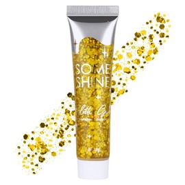 AYBUY Body Glitter Gel, Festival Glitter Face 18 g, Sequins Chunky Glitter Liquid Gel, Mermaid Sequins Sparkling for Face Hair Lips Nails Make Up Cosmetic Festival (Gold)