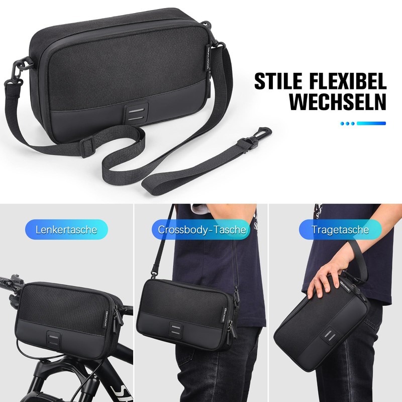GXCROR Handlebar Bag Bicycle, 2.4 L Bicycle Bag Handlebar for