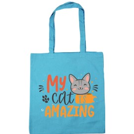 Hippowarehouse My Cat Is Amazing Gift For Him Her Daughter Son Tote Shopping Gym Beach Bag 42cm x38cm, 10 litres
