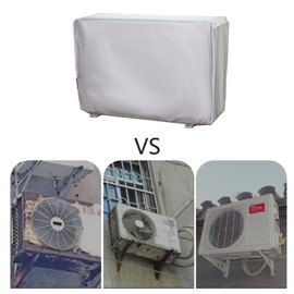 Air Conditioning Cover Outdoor Air Conditioner Cover with Elastic Band with Drawstring Anti Dust Anti Snow Waterproof Sunproof (Large)