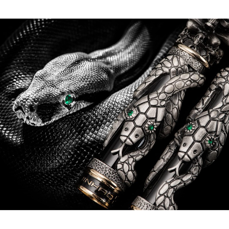 Jinhao Black Snake Fountain Pen Bent Nib Fude Pen with