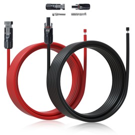 ECO-WORTHY 20FT 10AWG Solar Extension Cable 30A/1000V DC, IP67 Waterproof with Compatible Quick Connectors (Red+Black) for Solar Panels, Controllers, Off-Grid Systems