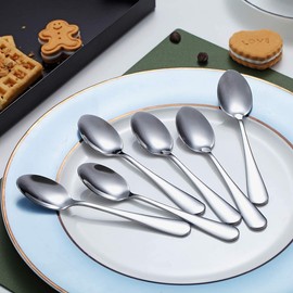 Kyraton 5.5" Espresso & Tea Spoons - Stainless Steel Mini Spoons, Pack of 6