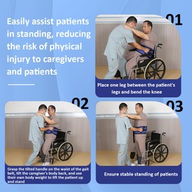 Ehucon Gait Belt for Seniors Transfer Belt Quick Release Buckle, Padded Handles Lift Assist Device for Elderly, Physical Therapy Strap, Safety Belt for Elderly (Yellow, Medium)