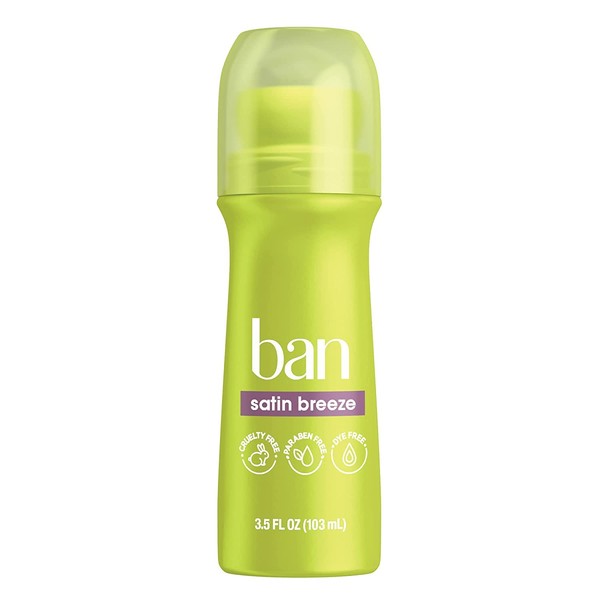 Ban Deodorant 3.5 Ounce Roll-On 24 Hr Satin Breeze (103ml) (6 Pack)
