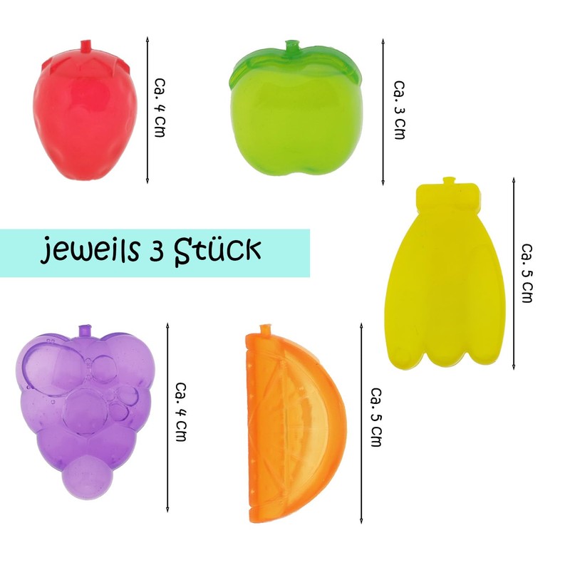 Plastic Ice Cubes, Permanent Ice Cubes, Fruits, Pack of 30