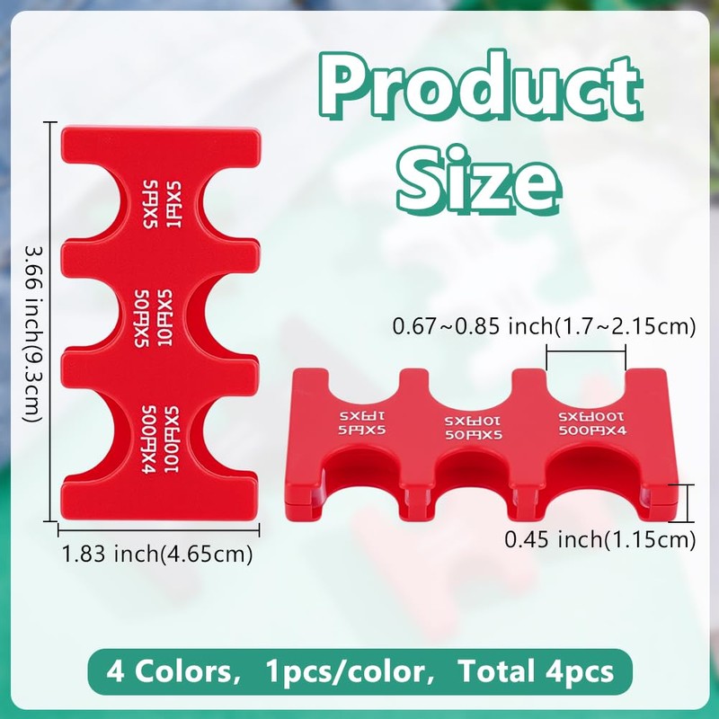 HOBBIESAY 4 Pieces 4 Colours Coin Dispenser Hard Case Portable