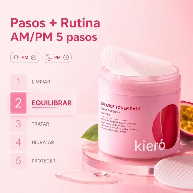 KIERO Toner Pads Coreanos Balance con AHA y PHA 60