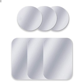 sphires 6 Pack Metal Plate for Magnetic Phone Car Mount 3 X Round and 3 X Rectangular Metal Plate for Car Magnetic Phone Holder…
