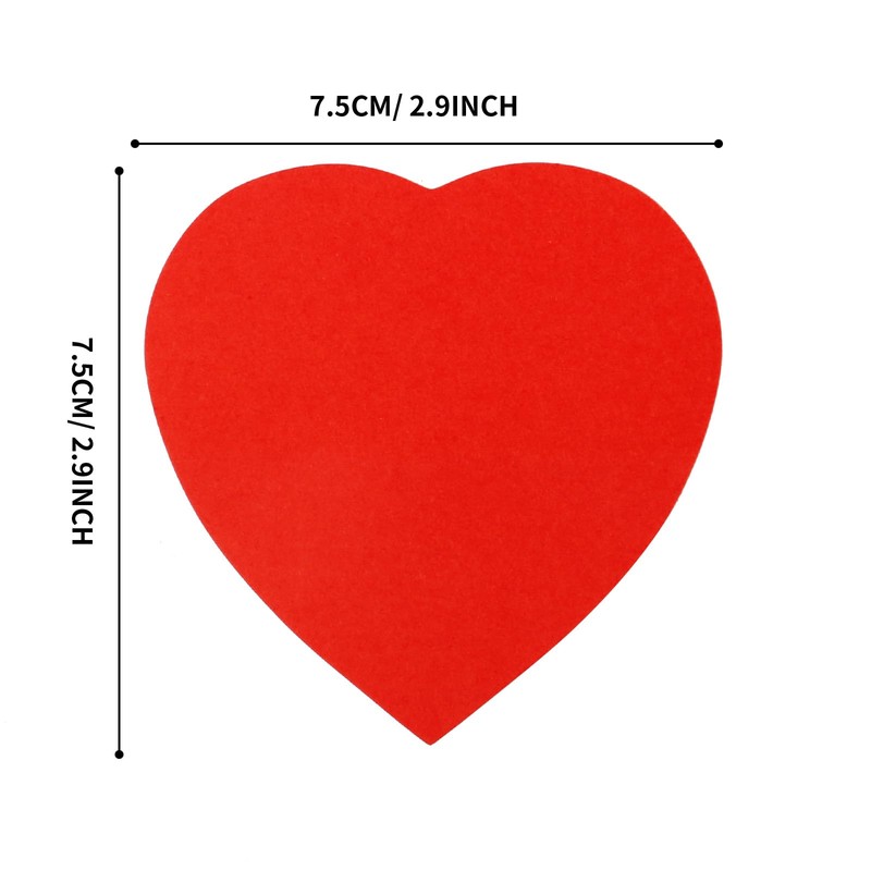 100 Sheets Heart Self-Sticky Notes - Super Sticky - Ideal