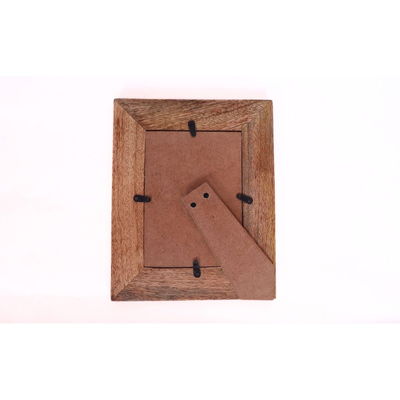 indoStrides Hand Carved Mango Wood 5x7 Picture Frame with Real