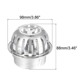 sourcing map Gutter Guard Filter, 3.9 Inch Stainless Steel Downspout Guard Filter Strainer for Stops Leaves Blockage