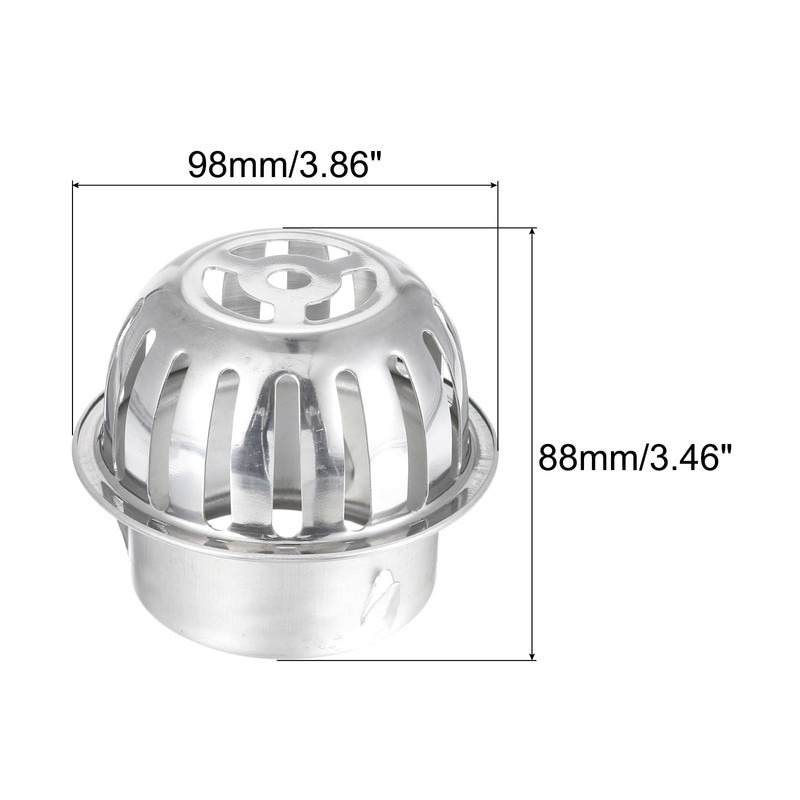 sourcing map Gutter Guard Filter, 3.9 Inch Stainless Steel Downspout