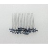 Faship Gorgeous Dark Blue CZ Crystal Floral Hair Comb