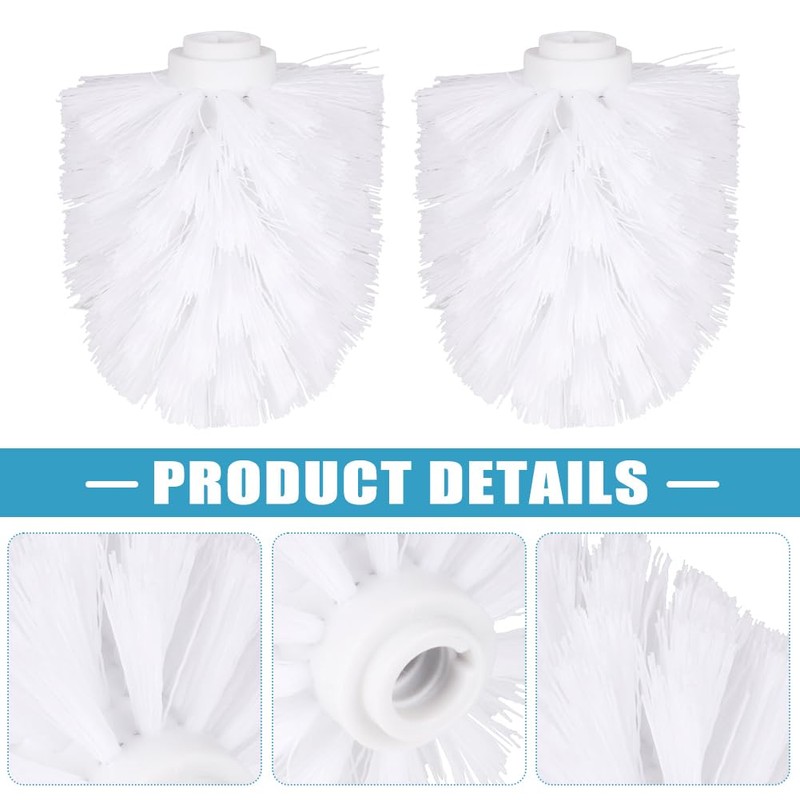 EKDJKK 2PCS Toilet Bowl Brush Replacement Head, Toilet Brush Head