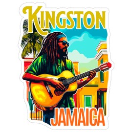 Kingston Jamaica Sticker 4 Inch - Waterproof Vinyl Decal for Laptop Water Bottle Car Tumbler - Durable Aesthetic Long-Lasting Stickers for Adults ID44990