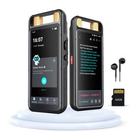 AI Voice Recorder with Playback & Touchscreen – 64GB Digital Voice Recorder, Transcribe/Translate/Summarize 134 Languages, Noise Cancellation for Meetings, Lectures, Interviews (Black)