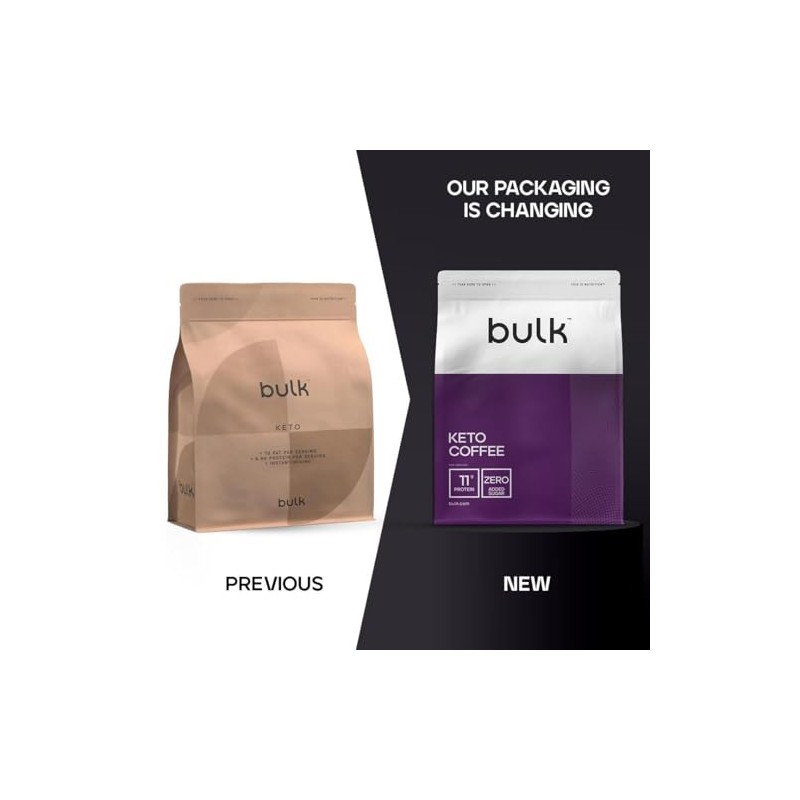 Bulk Keto Coffee, High Protein, Black, 500 g, Packaging May