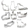 FAZHBARY 8 PCS Cat Cookie Cutter Set Stainless Steel Cat