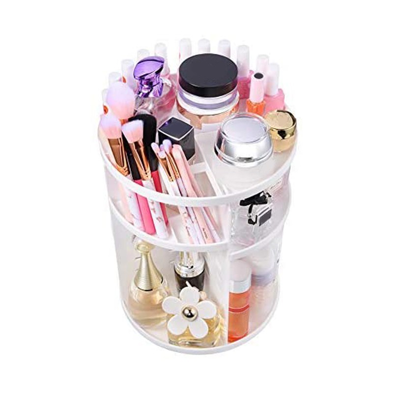 360°旋转化妆品收纳盒（白色）-K