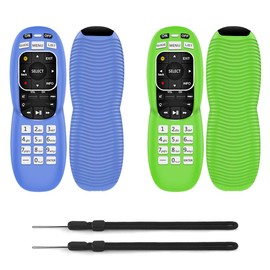 2 Packs Remote Silicone Cover for DirecTV, Alquar Anti Slip Shockproof Protective Cover with Lanyard Compatible with DirecTV RC70, RC70H, RC71, RC71H, RC71B, RC72, RC73, RC73B (Glowing Blue/Green)