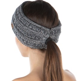 Funky Junque Exclusives - Diadema de punto con forro para cola de caballo para mujer, Gris, Negro, Beige, Beige Francés - Mezcla de 4 Tonos, Talla única