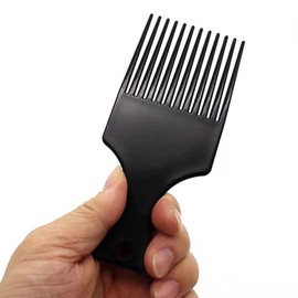 BlingKingdom Plastic 6.3 Inch Smooth Wide Hair Pick Comb Afro Comb Hairdressing Styling Tool for Natural Curly Hair (Black)