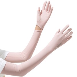 Mangas para Brazos UV, 1 Par Mangas de Protección UV, UPF50+ Protección Larga Brazo para Mujer y Hombres, Guantes Frescos de Pprotección Solar para Ciclismo, Conducir, Correr, Rosa
