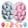 2Pack Easter Rabbit Bunny Egg Silicone Molds, 3D Easter-theme Baking